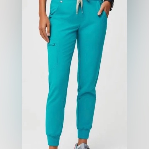 RARE FIGS Zamora Jogger Scrub Pants Teal XXSP Technical Collection Petite EUC - Picture 2 of 7